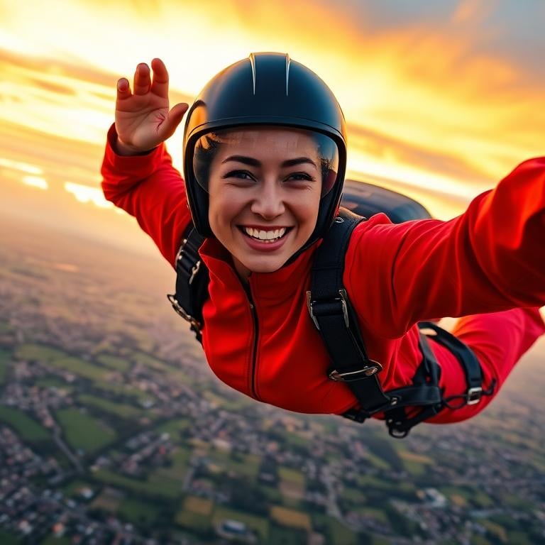 woman skydiving