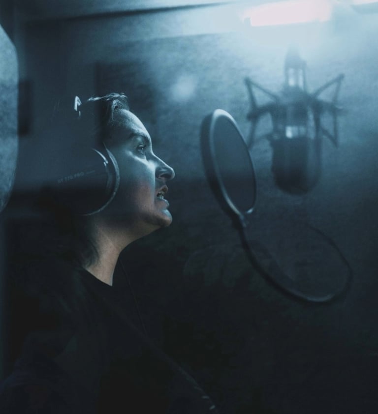 Aufnahme aus der Sprecherkabine - Credits: Build your Voice by Philip Suess