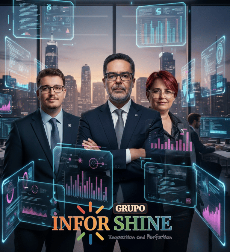 a group of business people standing in front of a cityscapeople