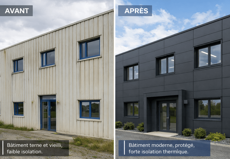 Avant / Après ravalement de façade et bardage moderne