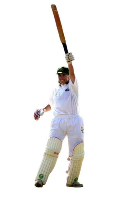 Michelle Goszko acknowledging the crowd after scoring a double hundred