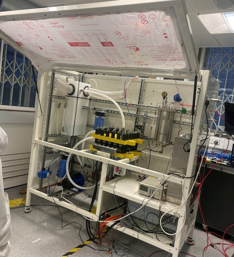 Electrolyser test station for making hydrogen