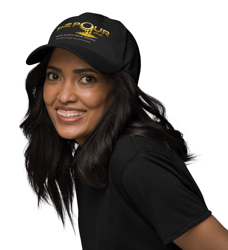 man wearing the pour shop logo black cap portrait