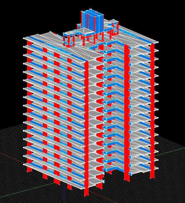 Modelo 3d de Prédio em Concreto Armado