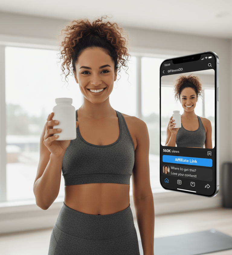 a woman holding a bottle of water and a bottle of water