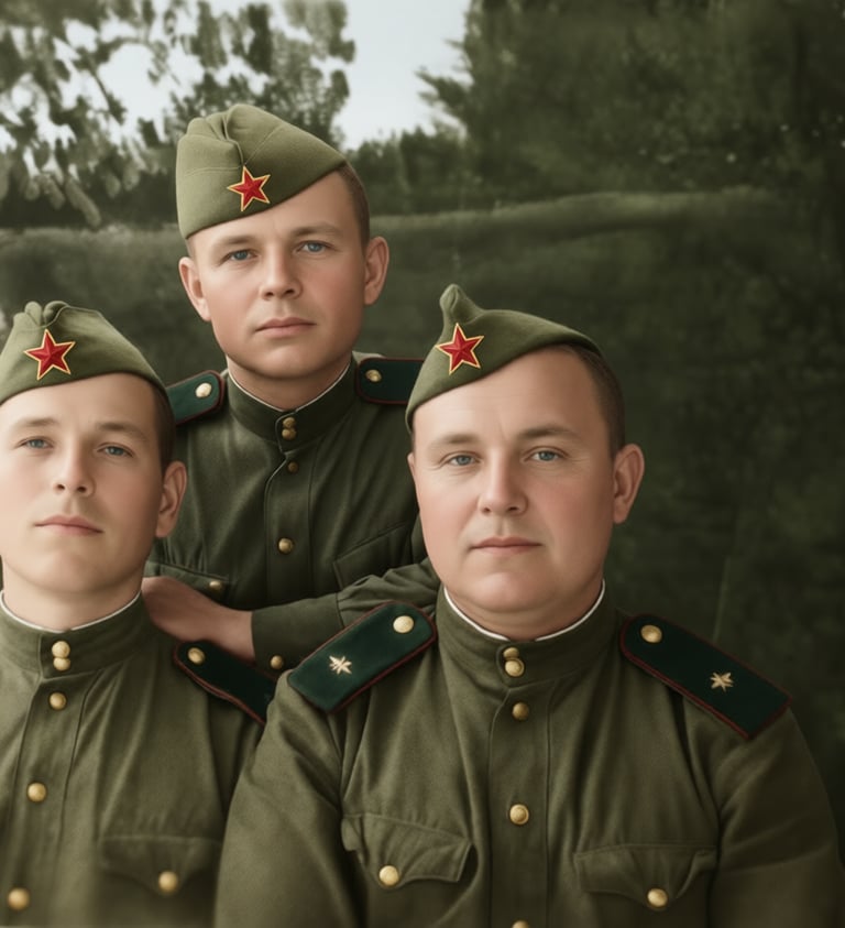 Russische Soldaten vermutlich 2.Weltkrieg, fertig restauriert