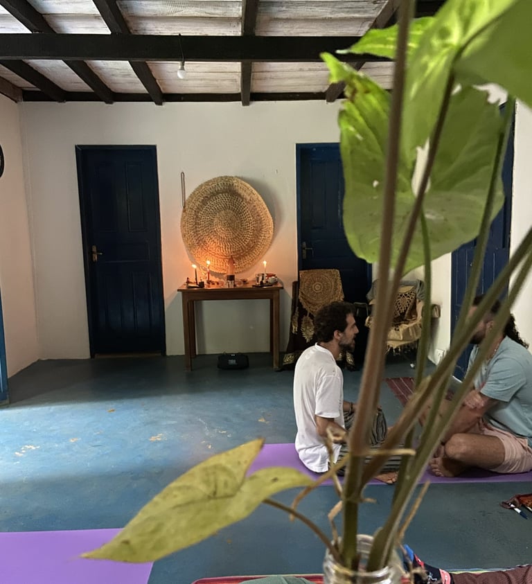 Momento de sopro de rapé 