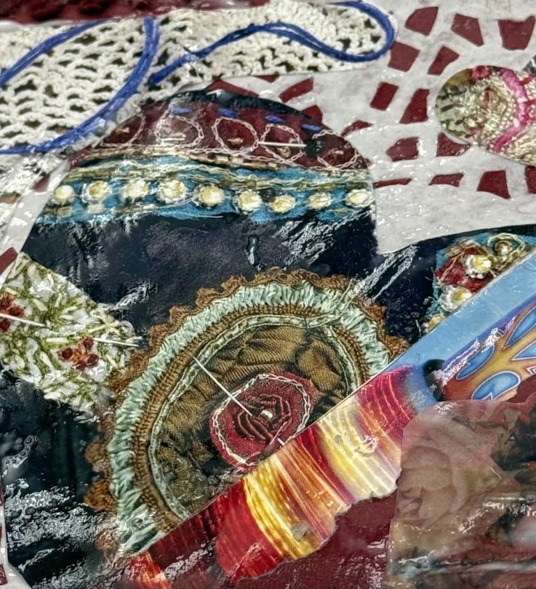 Creative collage of mixed media