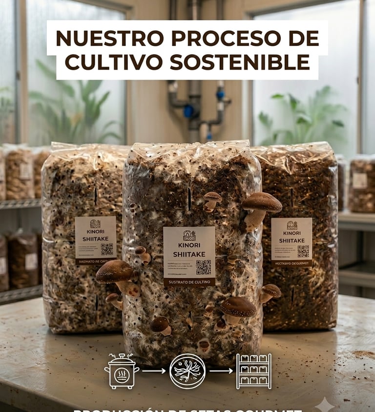 Setas, producción, sostenible, hongos, Shiitake, orellana, oyster,