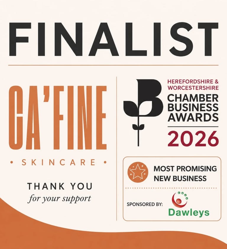 Ca'Fine Skincare, finalist for Most Promising New Business at the 2026 Chamber Business Awards.