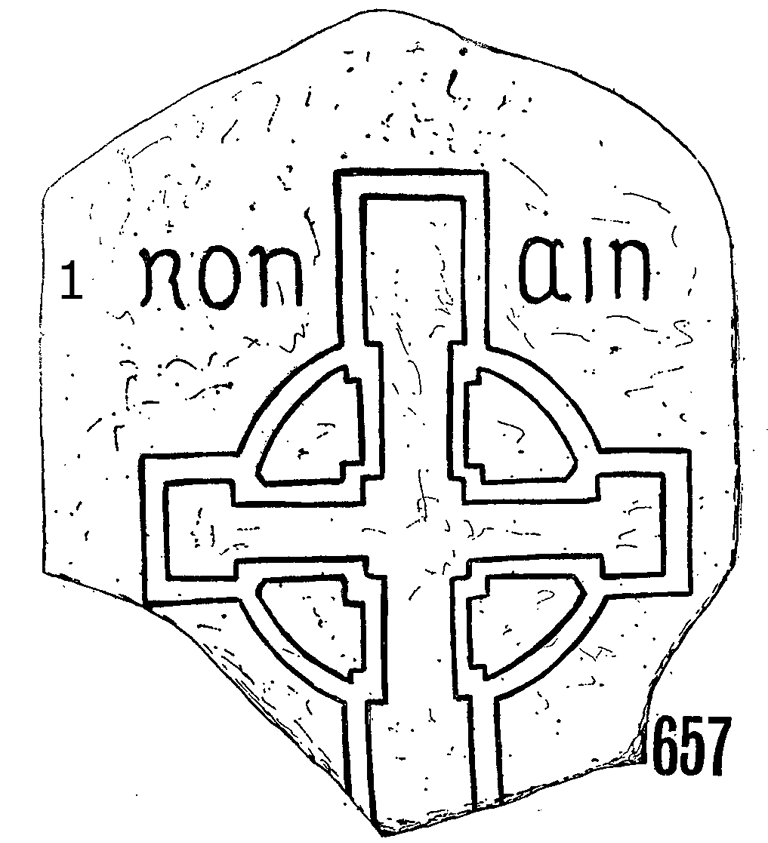 Clonmacnois Runestone 657 - Barony of Garrycastle, County of Offally, Ireland (400 CE)