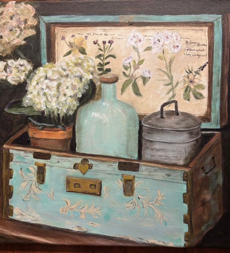 Rustic farmhouse decor 11”x14” acrylic on canvas.$225 SOLD