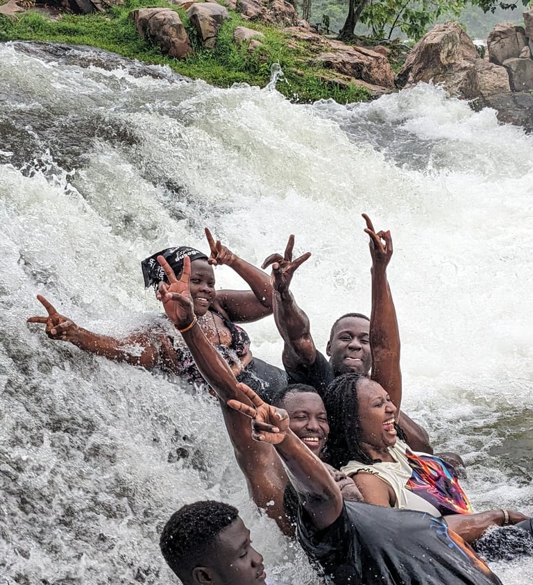 Exhilarating water massage and white water rafting experience at Busowoko Falls, Jinja, with us.