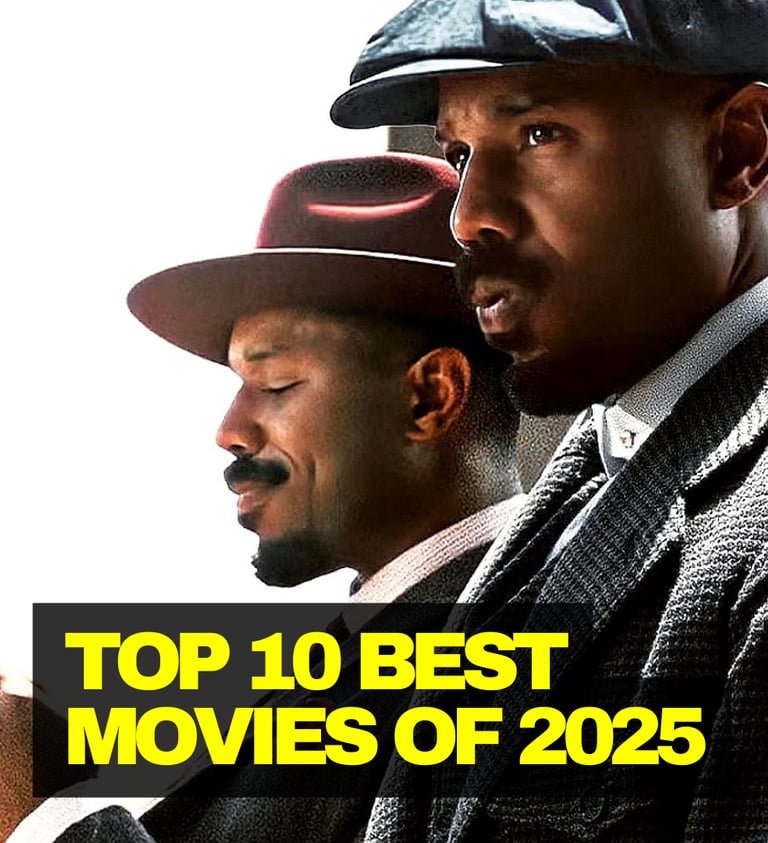 two men in suits and hats with the words top 10 best movies of the year