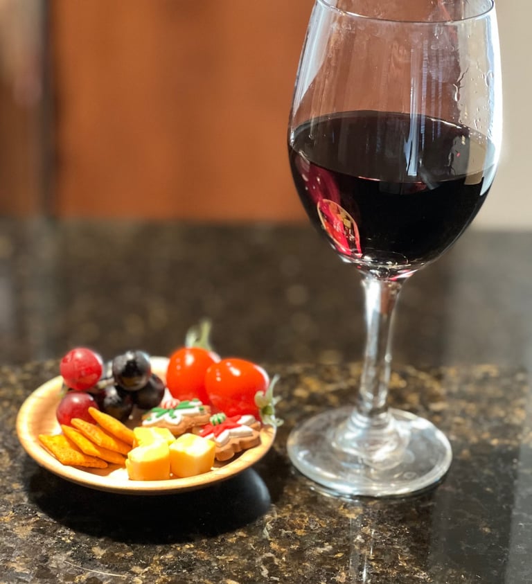 wine glass snack dish
