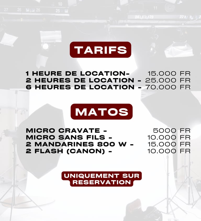 location studio photo dakar