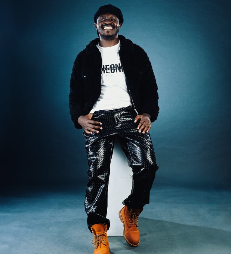 Chiluba, Kenyan dancer and founder of TheOne Studios in Nairobi, posing