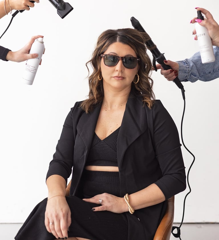 fun photo of owner at Meraki and Co salon and spa greer sc 