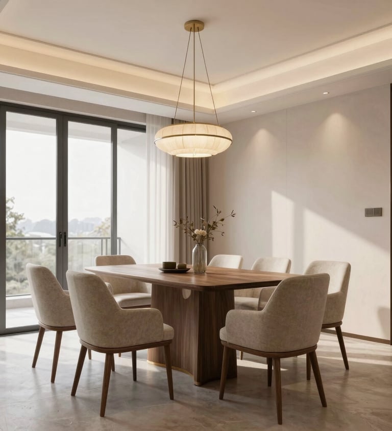 A luxury commercial office lounge with mid-century modern furniture and glass partitions. The space uses a palette of grey and black with soft off-white walls, showcasing a professional North American workplace.