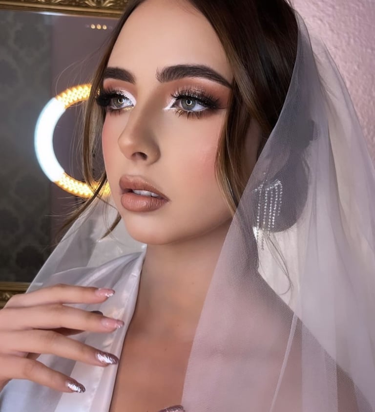 Novia preparada por maquilladora profesional especializada en bodas