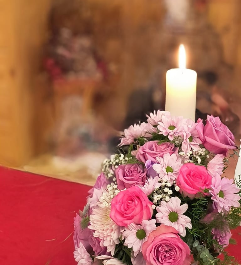 Oversized White Pillar Candles for church, baptism, ritual or sacred ceremony.