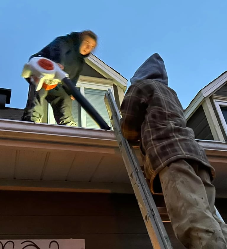 Nettoyage de gouttière avec air