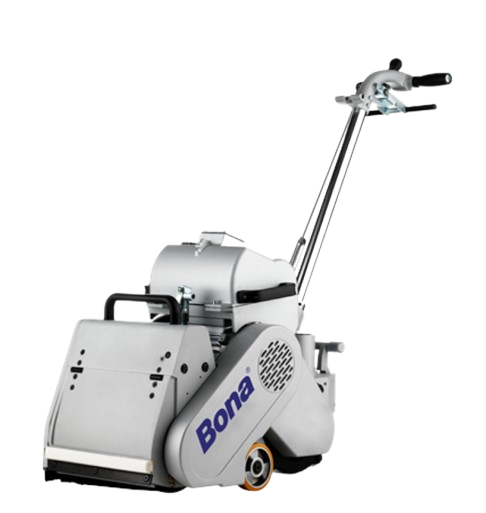 a floor scruber with a machine on the floor