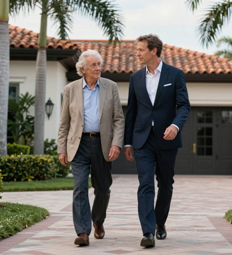 A companion assisting a senior into a car for a doctor’s appointment on a sunny day.