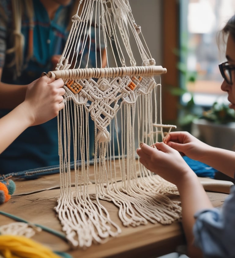 macrame en proceso
