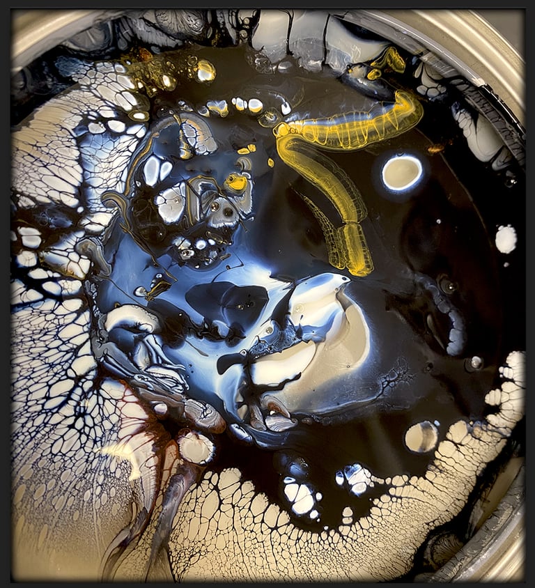 Raw paint and tint interacting inside the can during the tinting process