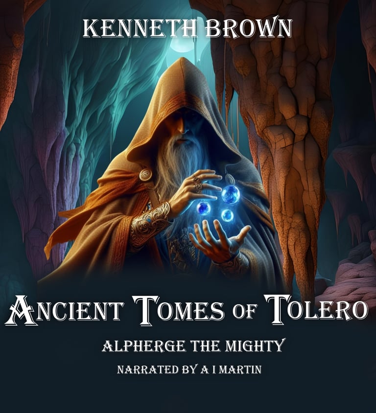 Ancient Tomes of Tolero, Book 1 in the Alpherge the Mighty Series available in audio.