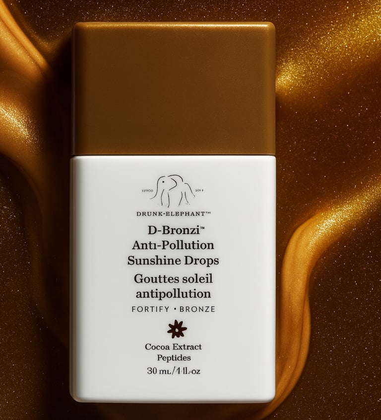 Drunk Elephant D-Bronzi bottle with bronzy serum splash
