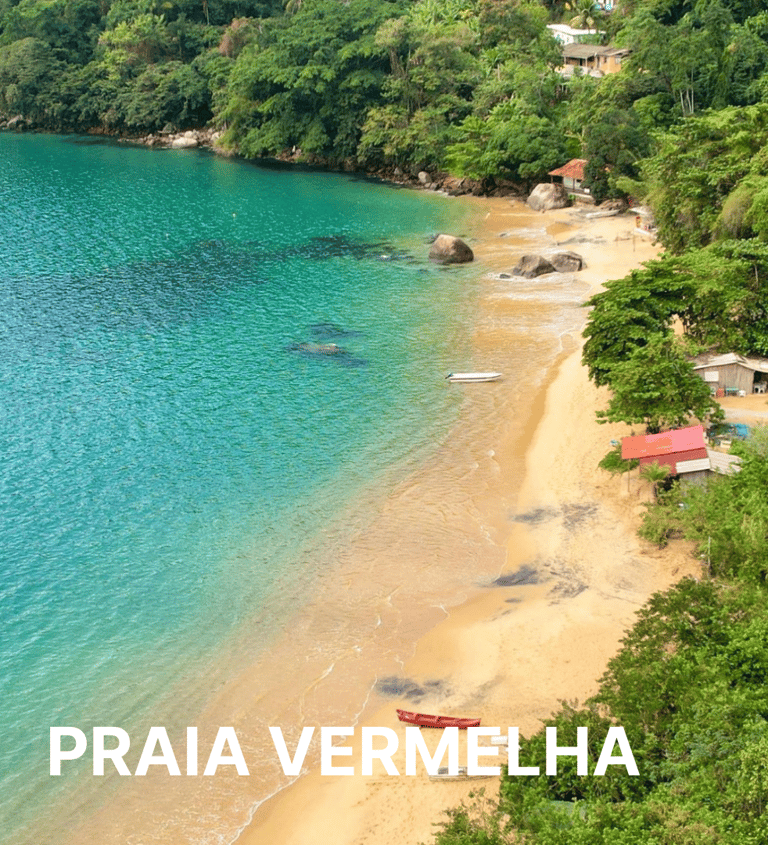 Imagem da praia vermelha, uma praia em Paraty