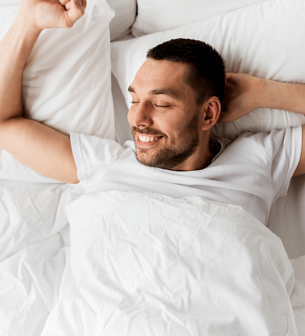 Man sleeping after using a top massage gun