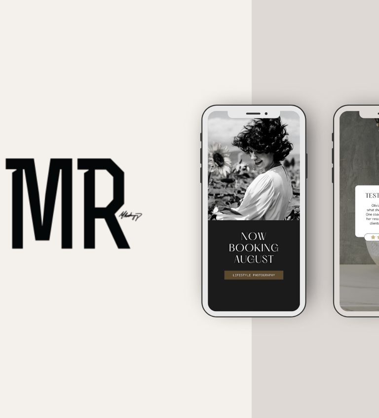 Photography portfolio responsive mobile mock for website mobile design service.