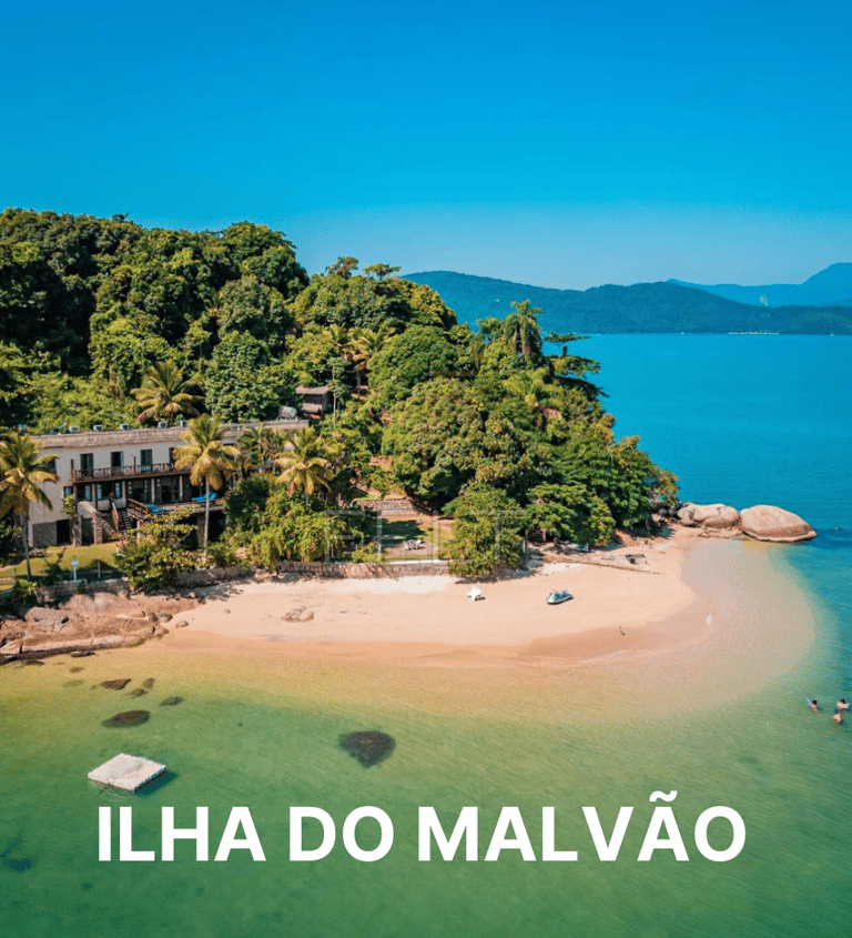 Imagem da ilha do mlavão, uma ilha em Paraty