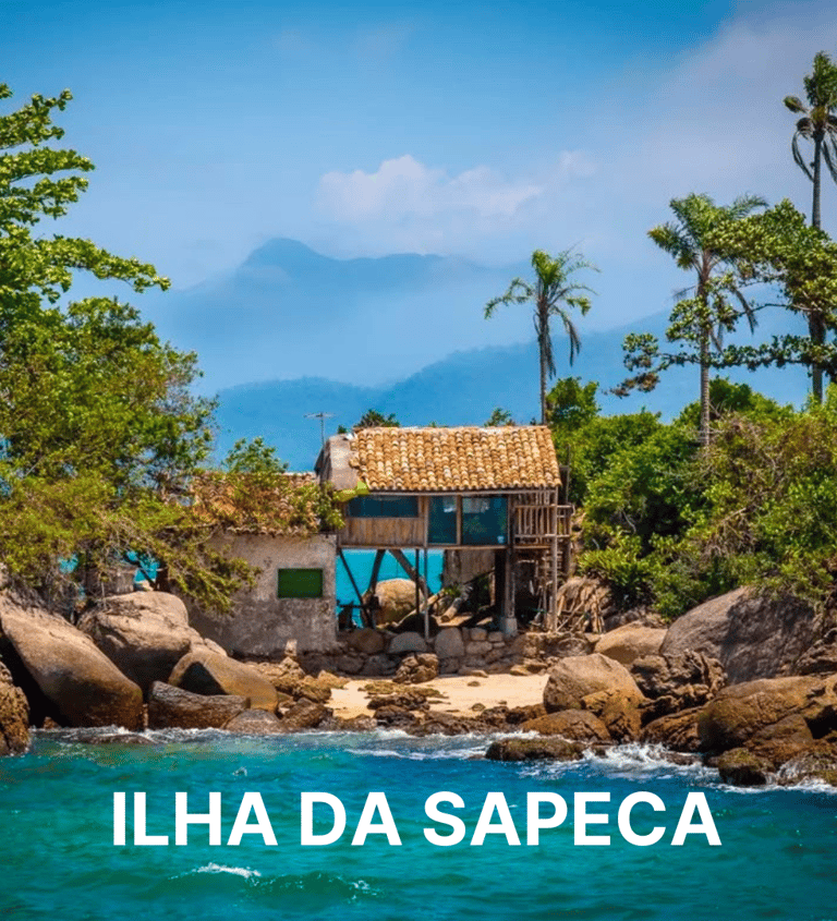 Imagem da ilha da sapeca, uma ilha em Paraty