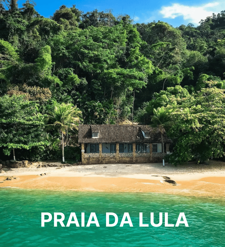 Imagem da praia da lula, uma praia em Paraty