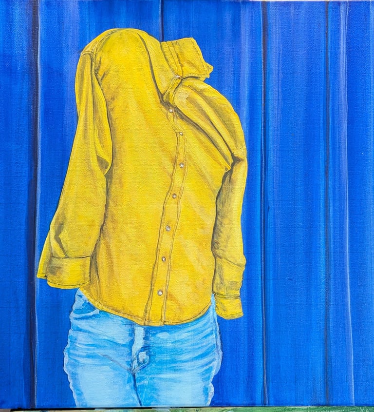 Work in progress of an acrylic painting using glazing technique.