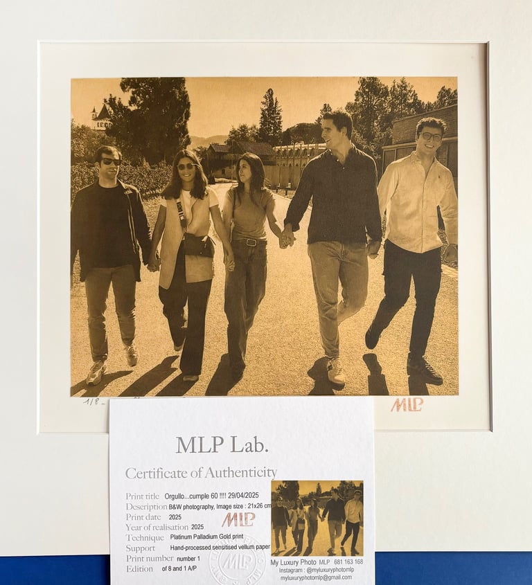 Platinum and Gold print of a brotherhood or of a fraternity with his certificate of authenticity