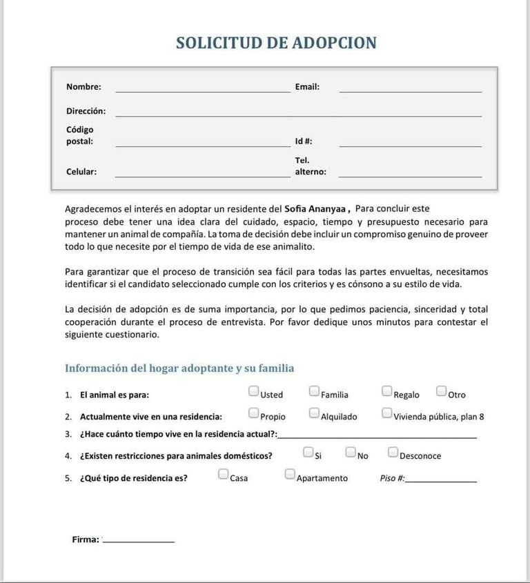 Solicitud de Adopción 