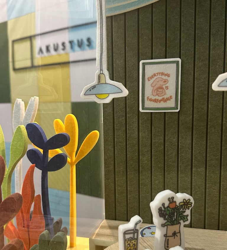 miniature acoustic PET product display of cafe by AKUSTUS at greenbuild