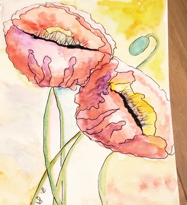 watercolor poppy