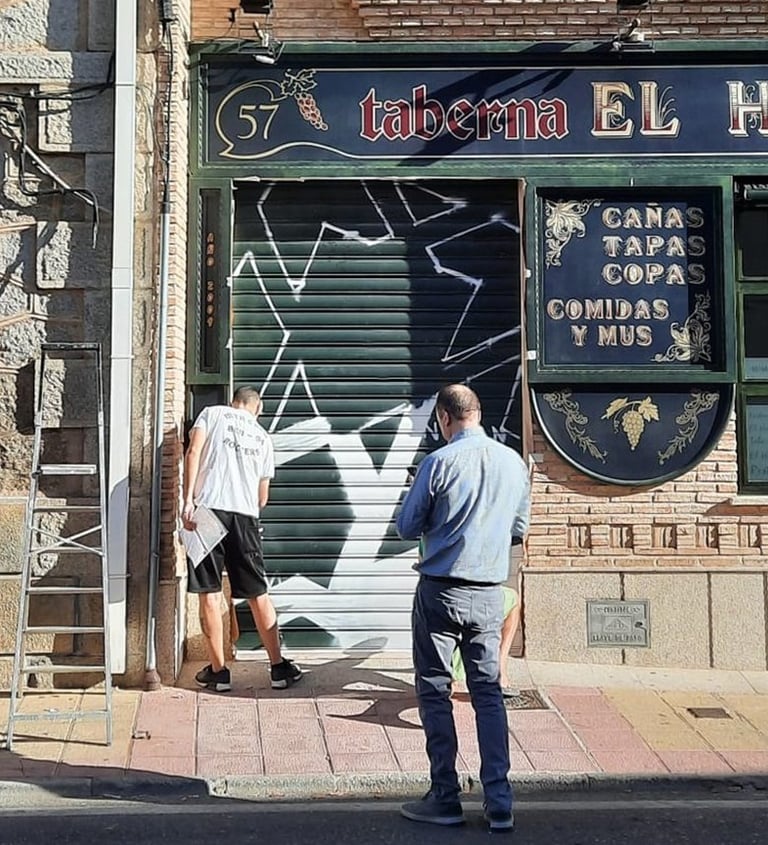 Graffiti profesional en persianas, paredes, fachadas, Barcelona, Madrid, Valencia