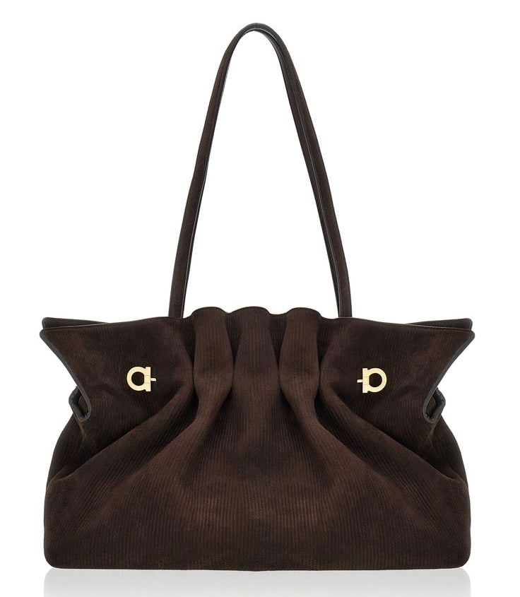 Medium Gancio Piercing Soft Leather Shoulder Bag