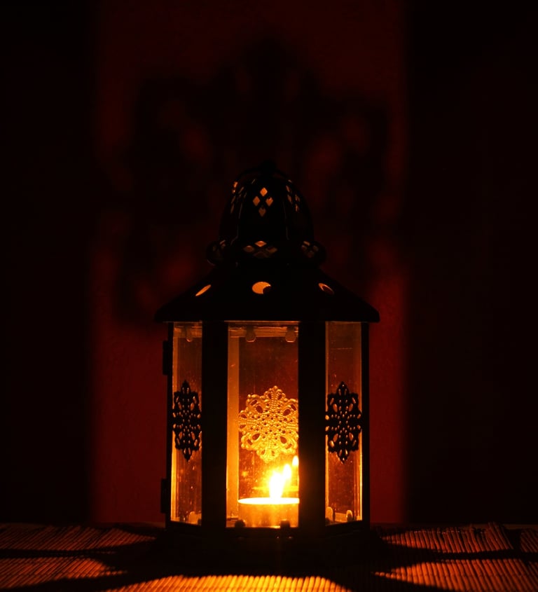 Romantic lantern light.