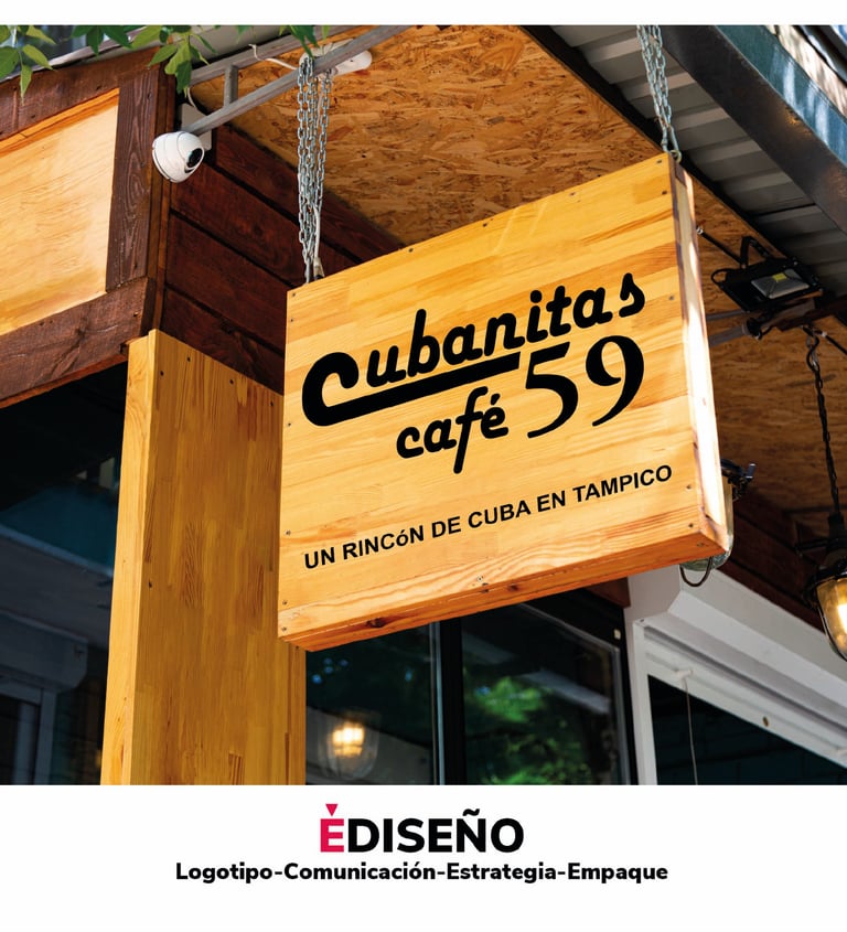 Creación de naming y diseño de logotipo para café Cubanitas 59
