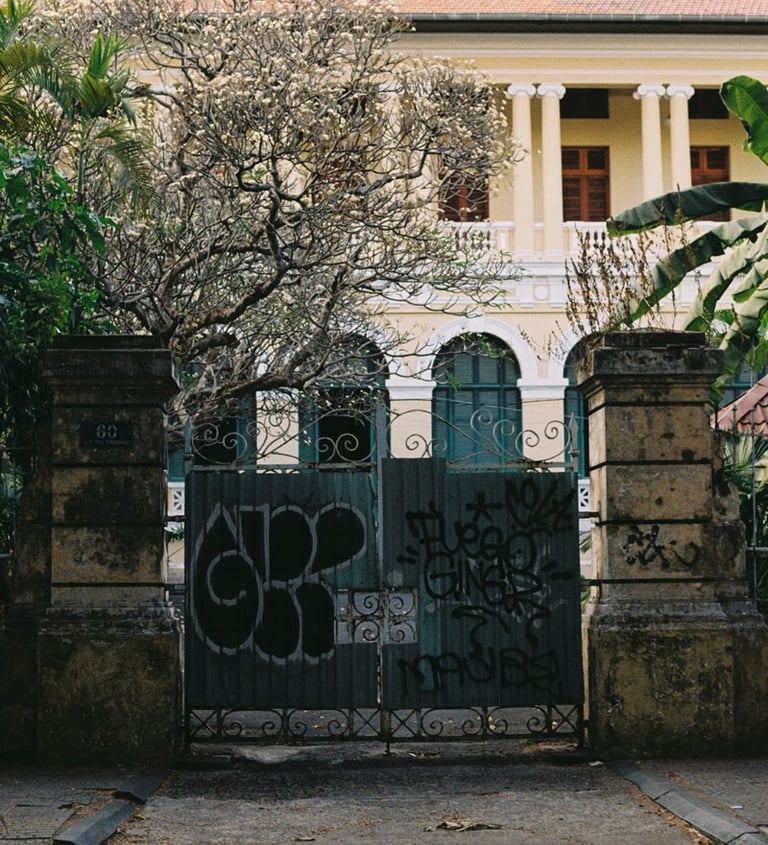 French architecture gate in Saigon