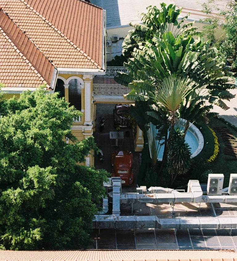 French architecture in Saigon shot on film