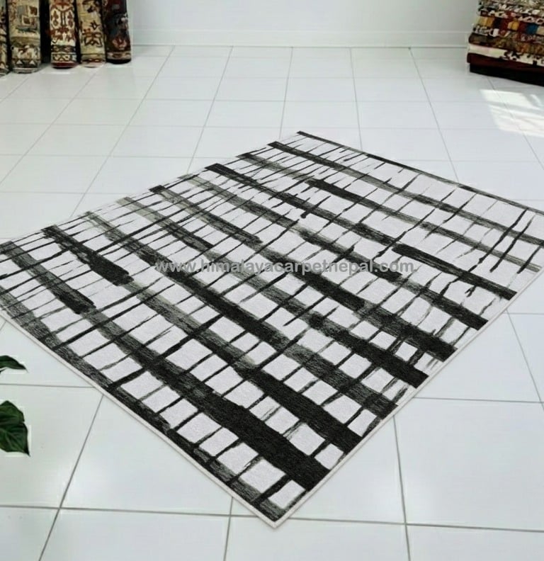 Custom Rugs - Modern contemporary hand-knotted rug with geometric design for stylish living spaces